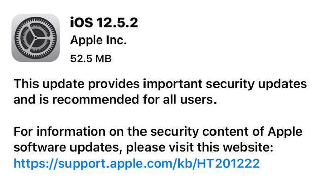 怀化苹果手机维修分享iOS12.5.2发布，建议所有老苹果用户安装 